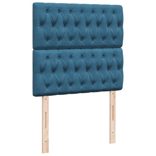 vidaXL Ramsäng med madrass blå 100x200 cm sammet Blå