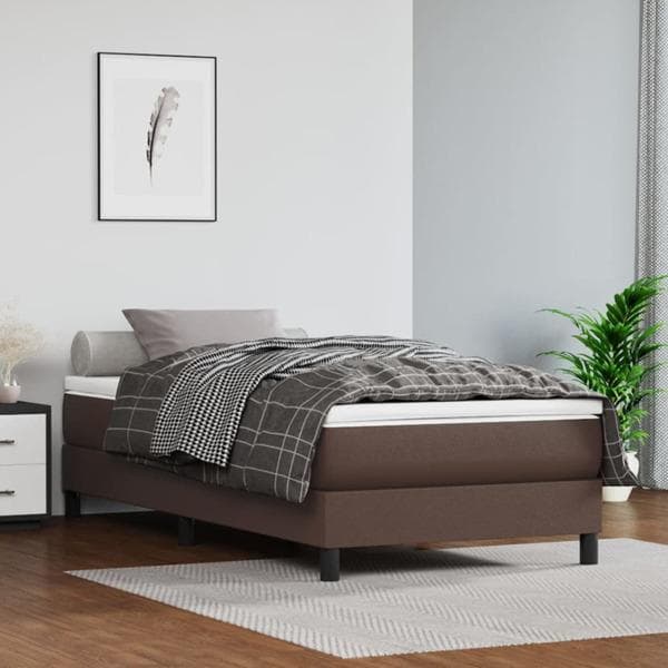 vidaXL Ramsäng brun 90x190 cm konstläder Brun