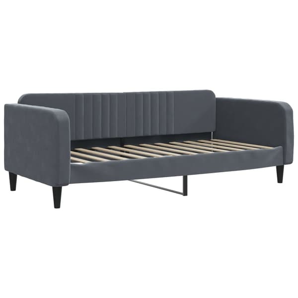 vidaXL Dagbädd utdragbar mörkgrå 100x200 cm sammet Grå