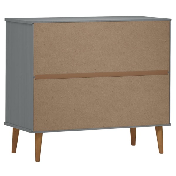 vidaXL Skänk MOLDE grå 90x40x80 cm massiv furu Grå