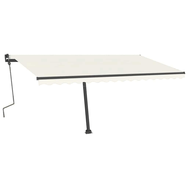 vidaXL Fristående markis manuellt 400x300 cm gräddvit Creme