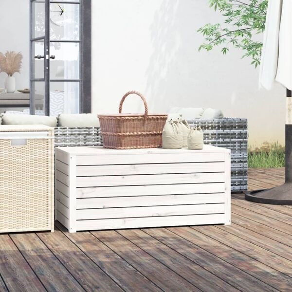 vidaXL Dynbox vit 101x50,5x46,5 cm massiv furu Vit