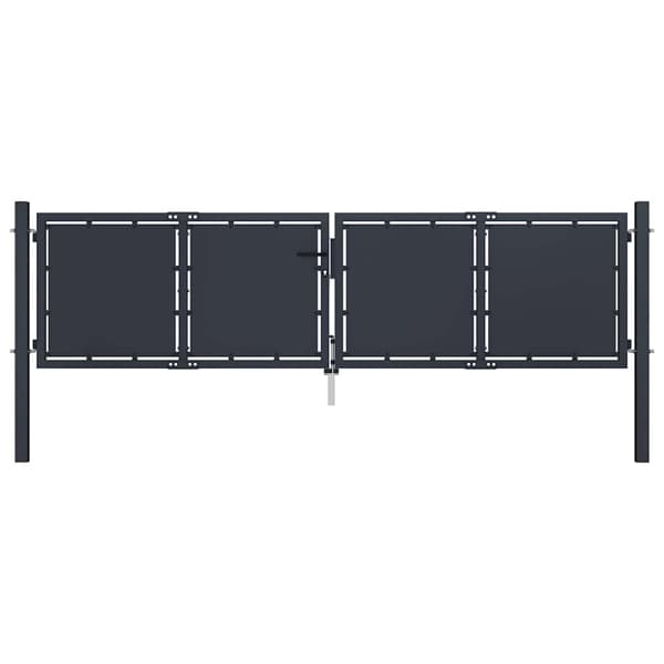 vidaXL Trädgårdsgrind stål 300x100 cm antracit Antracit