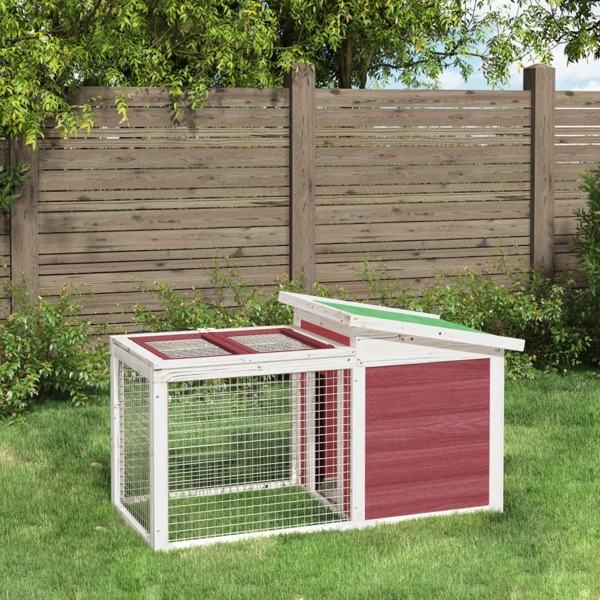 vidaXL Kaninbur mocka 100,5x54x55 cm massiv furu Brun