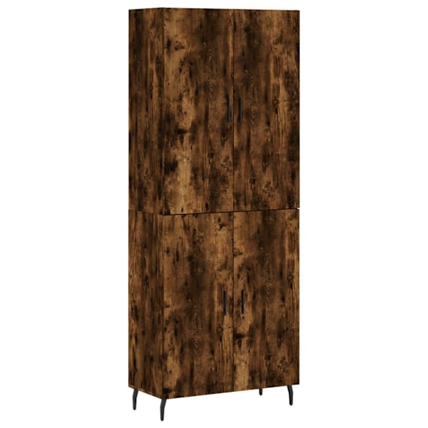 vidaXL Högskåp rökfärgad ek 69,5x34x180 cm konstruerat trä Brun