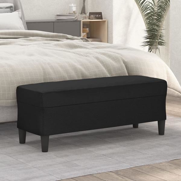 vidaXL Bänk svart 100x35x41 cm konstläder Svart