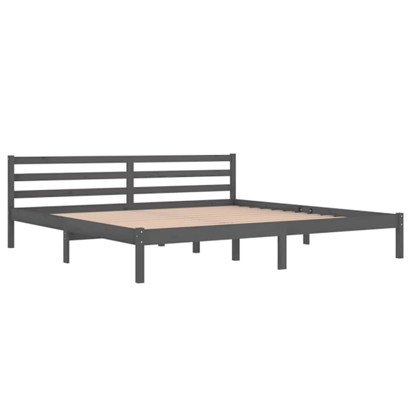 vidaXL Sängram massiv furu 200x200 cm grå grå