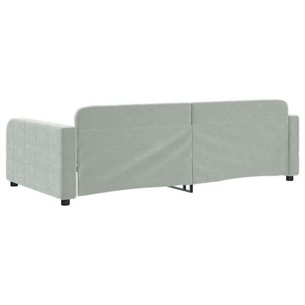 vidaXL Dagbädd ljusgrå 100x200 cm sammet Grå