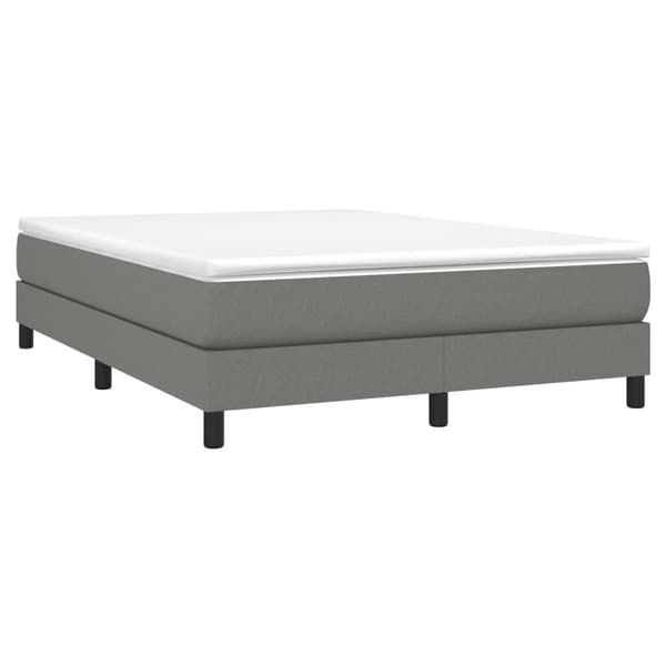 vidaXL Ramsäng med madrass mörkgrå 140x190 cm tyg Grå