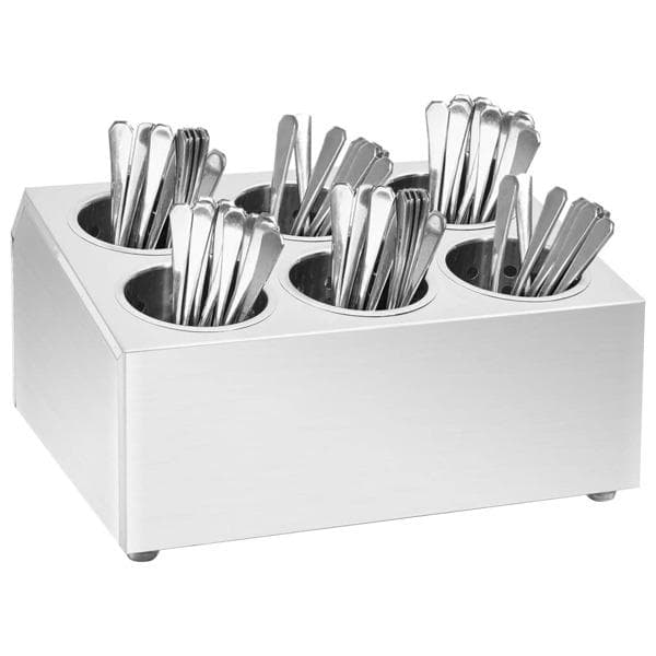 vidaXL Bestickhållare 6 raster rektangulär rostfritt stål Silver