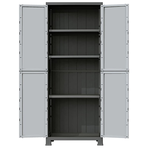 vidaXL Plastskåp 68x39x171,5 cm grå