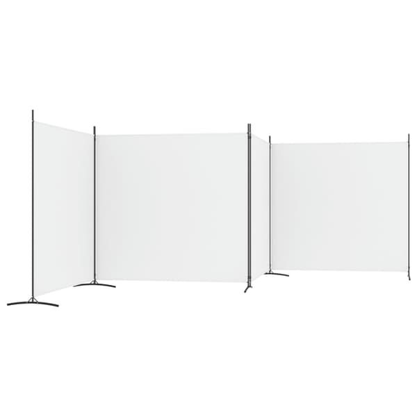 vidaXL Rumsavdelare 4 paneler vit 698x180 cm tyg Vit