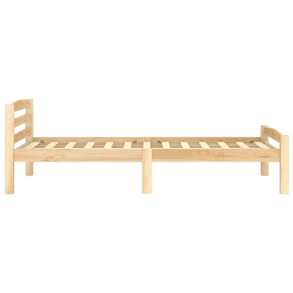 vidaXL Sängram massiv furu 100x200 cm Brun