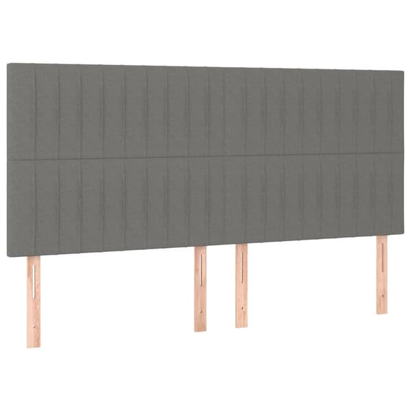 vidaXL Sänggavel LED mörkgrå 160x5x118/128 cm tyg Grå