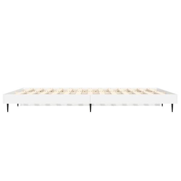 vidaXL Sängram vit högglans 120x190 cm konstruerat trä Vit