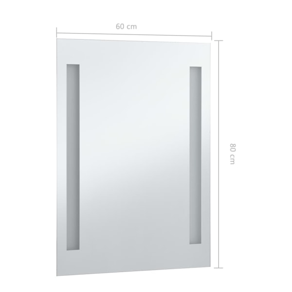 vidaXL Badrumsspegel LED 60x80 cm Silver
