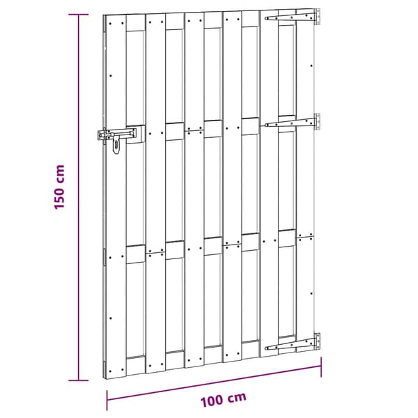 vidaXL Trädgårdsgrind WPC 100x150 cm grå grå