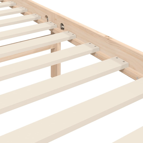 vidaXL Sängram med huvudgavel 90x200 cm massivt trä Brun
