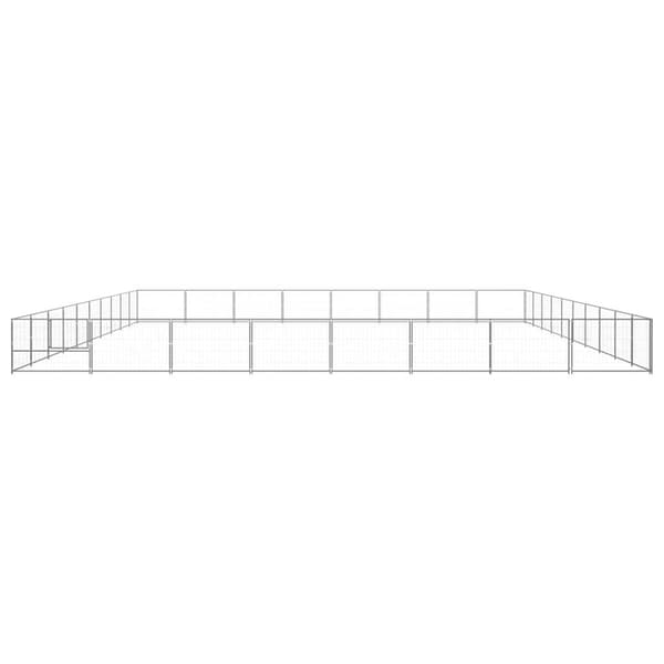 vidaXL Hundgård silver 80 m² stål Silver