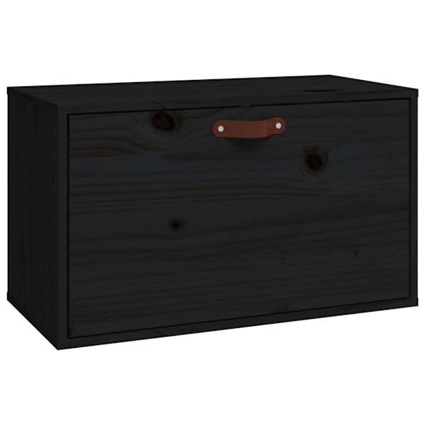 vidaXL Väggskåp svart 60x30x35 cm massiv furu Svart