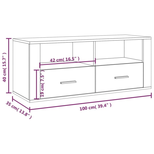 vidaXL Tv-bänk vit 100x35x40 cm konstruerat trä Vit