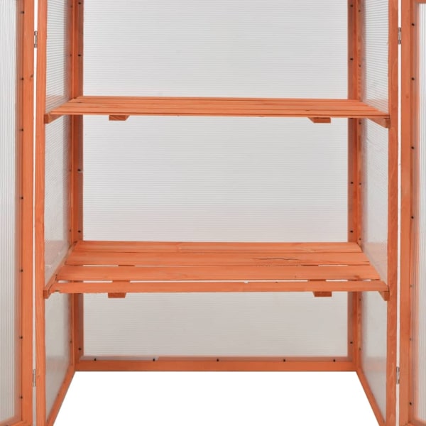 vidaXL Växthus trä 75x47x109 cm Brun
