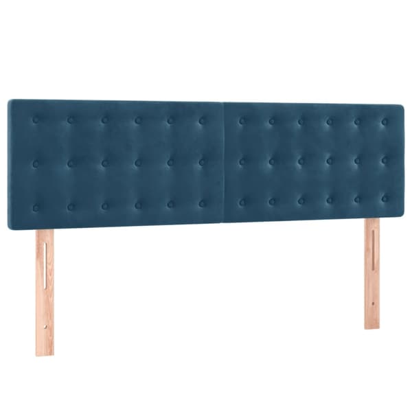 vidaXL Ramsäng med madrass & LED mörkblå 140x190 cm sammet Blå