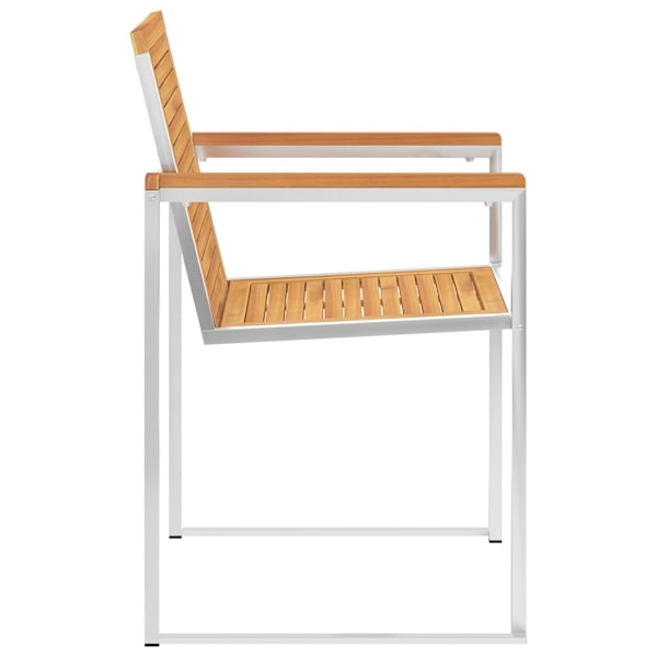 vidaXL Trädgårdsstolar med dynor 4 st massiv teak Blå