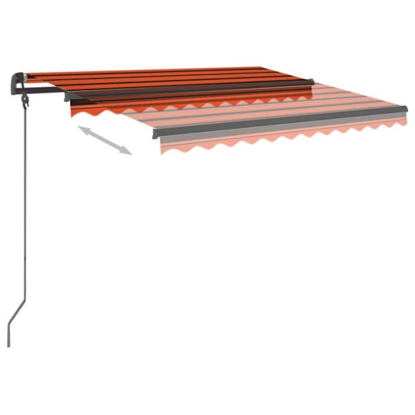 vidaXL Automatisk markis med vindsensor & LED 3x2,5 m orange/brun Orange