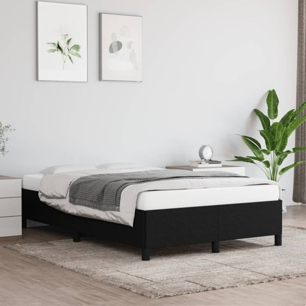 vidaXL Sängram utan madrass svart 120x200 cm tyg Svart