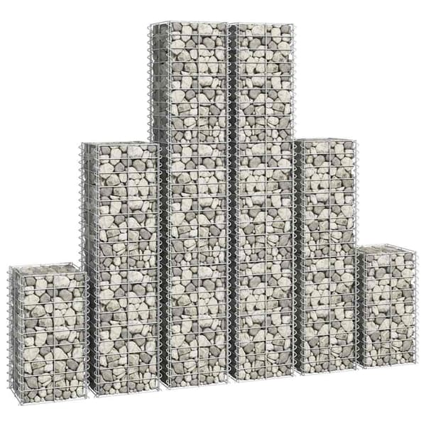 vidaXL Gabionkorg 6-pack galvaniserad tråd flera storlekar Silver
