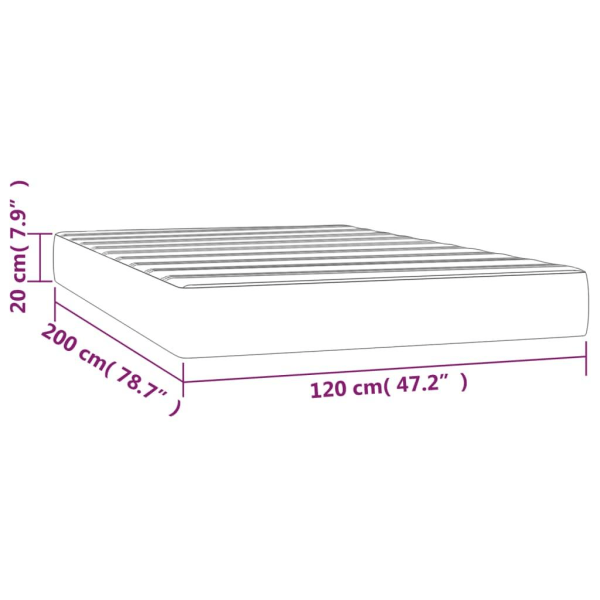 vidaXL Pocketresårmadrass ljusgrå 120x200x20 cm sammet Grå