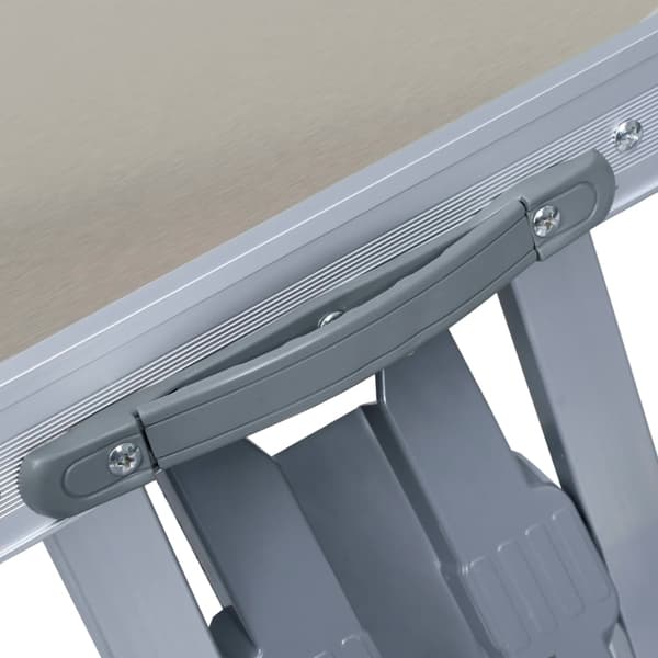 vidaXL Hopfällbart campingbord med 4 sitsar stål aluminium Silver