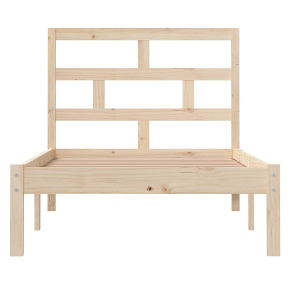 vidaXL Sängram massiv furu 100x200 cm enkelsäng Brun