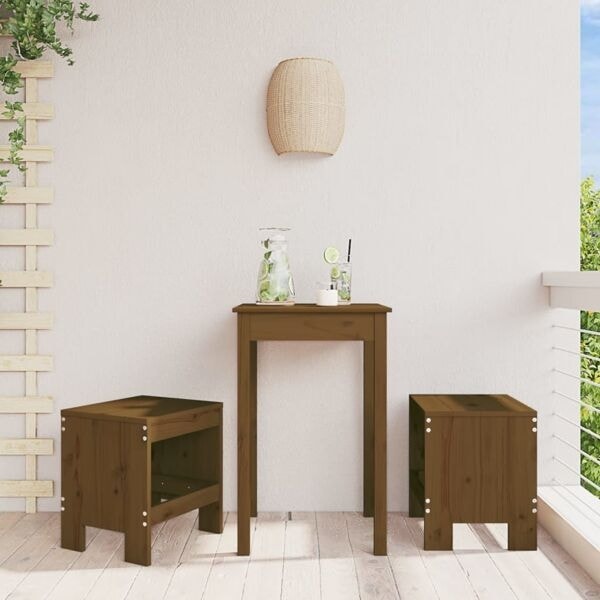 vidaXL Trädgårdspallar 2 st honungsbrun 40x36x45 cm massiv furu Brun