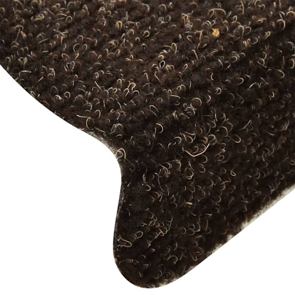 vidaXL Trappstegsmattor självhäftande 5 st mörkbrun 65x21x4 cm brodyr Brun