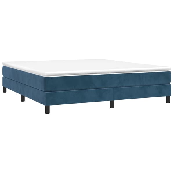 vidaXL Ramsäng med madrass mörkblå 180x200 cm sammet Blå