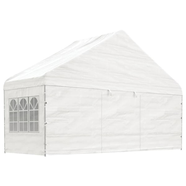 vidaXL Paviljong med tak vit 20,07x5,88x3,75 m polyeten Vit