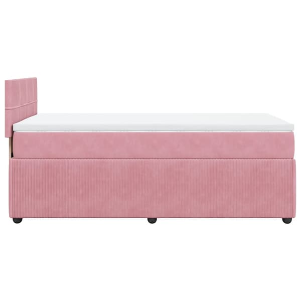 vidaXL Ramsäng med madrass rosa 90x200 cm sammet Rosa