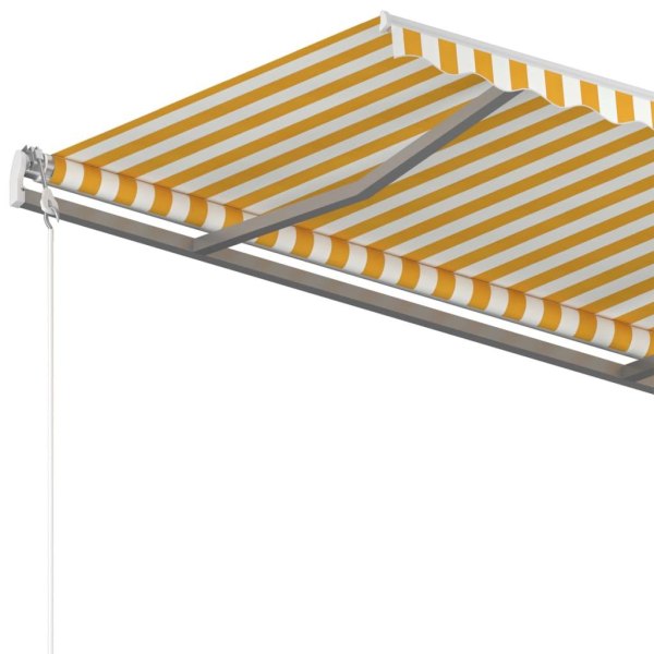 vidaXL Fristående markis manuellt infällbar 350x250 cm gul/vit Gul