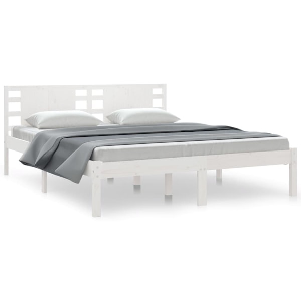 vidaXL Sängram vit massiv furu 160x200 cm Vit