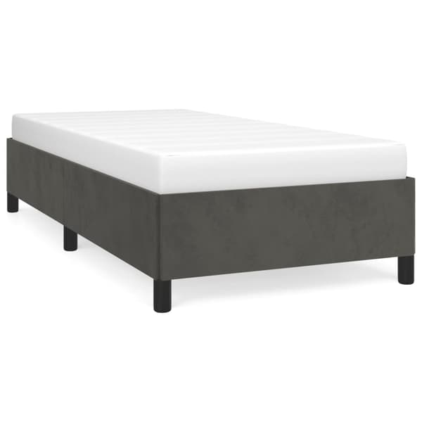 vidaXL Sängram utan madrass mörkgrå 90x190 cm sammet Grå