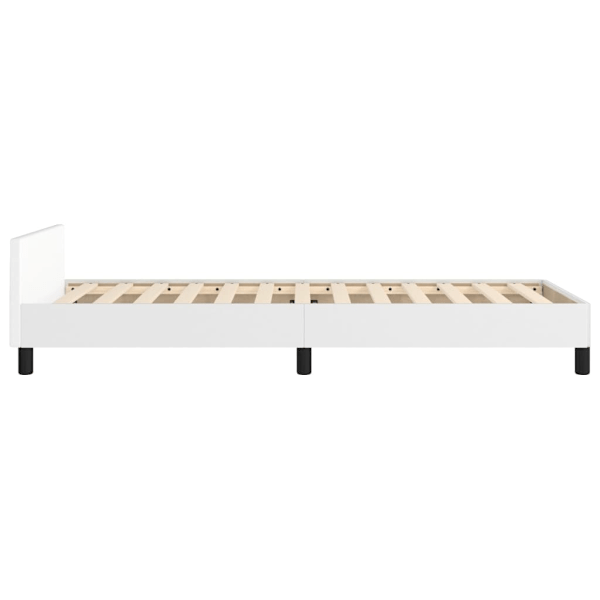 vidaXL Sängram med huvudgavel vit 90x200 cm konstläder Vit