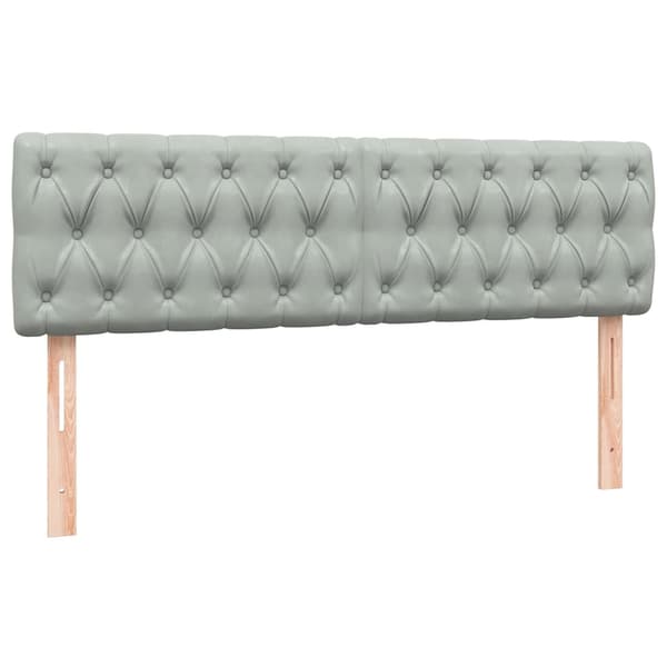 vidaXL Ramsäng med madrass ljusgrå 160x220 cm sammet Grå