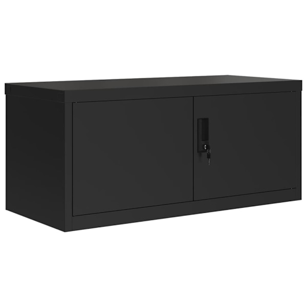 vidaXL Dokumentskåp svart 90x40x130 cm stål Svart