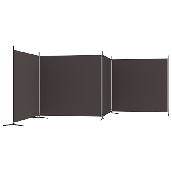 vidaXL Rumsavdelare 4 paneler brun 698x180 cm tyg Brun