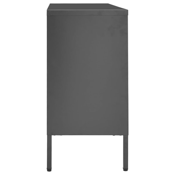 vidaXL Skänk antracit 105x35x70 cm stål och härdat glas Antracit