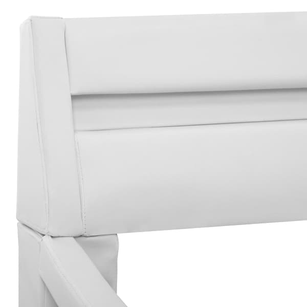 vidaXL Sängram med LED vit konstläder 140x200 cm Vit
