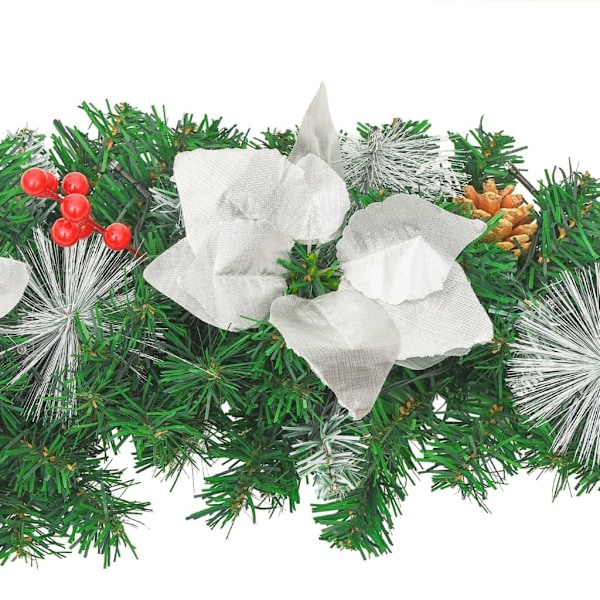 vidaXL Julbåge med LED grön 90 cm PVC Grön