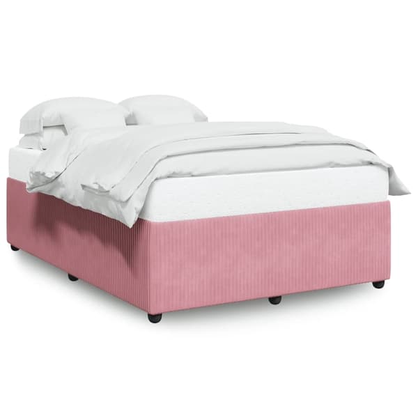 vidaXL Sängram rosa 160x200 cm sammet Rosa